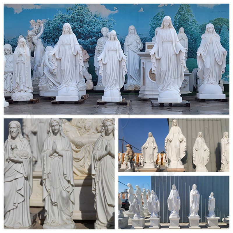YouFine Marble Mary Sculptures Display