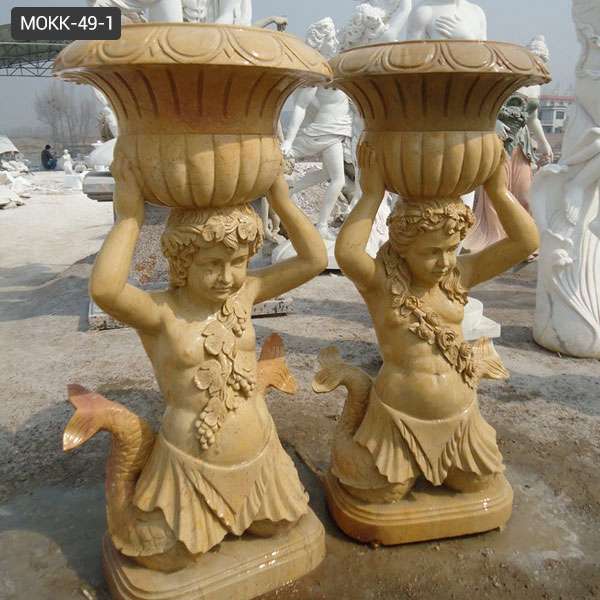 Classical Marble child Flowerpot for garden decor MOKK-49