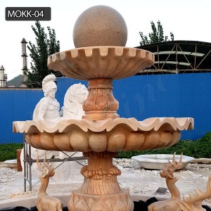  » Light red marble yard decoration tiered water fountain for sale MOKK-04