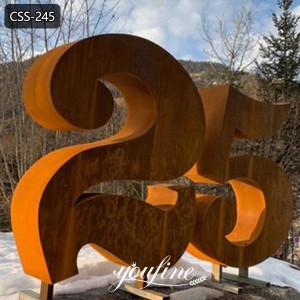 Outdoor Metal Corten Steel Letter Sculpture for Sale CSS-245