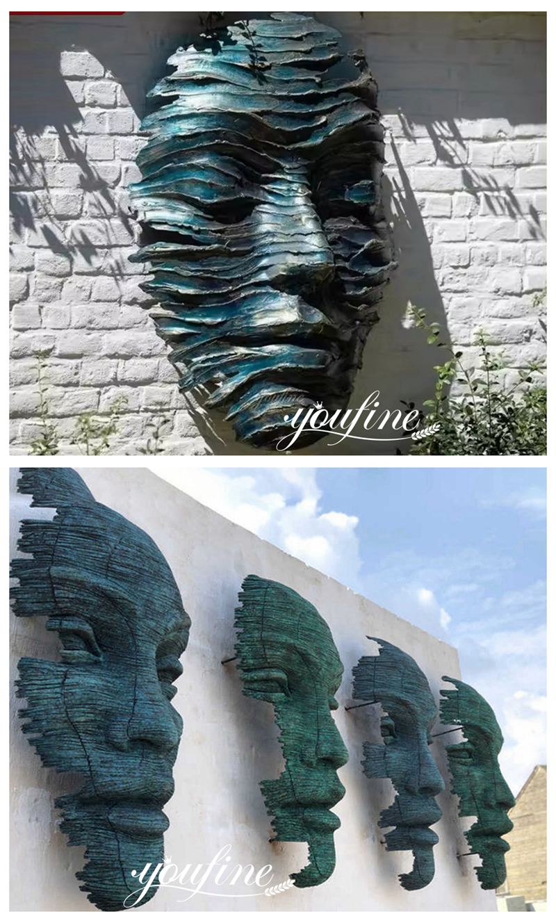 abstract bronze face sculpture applications
