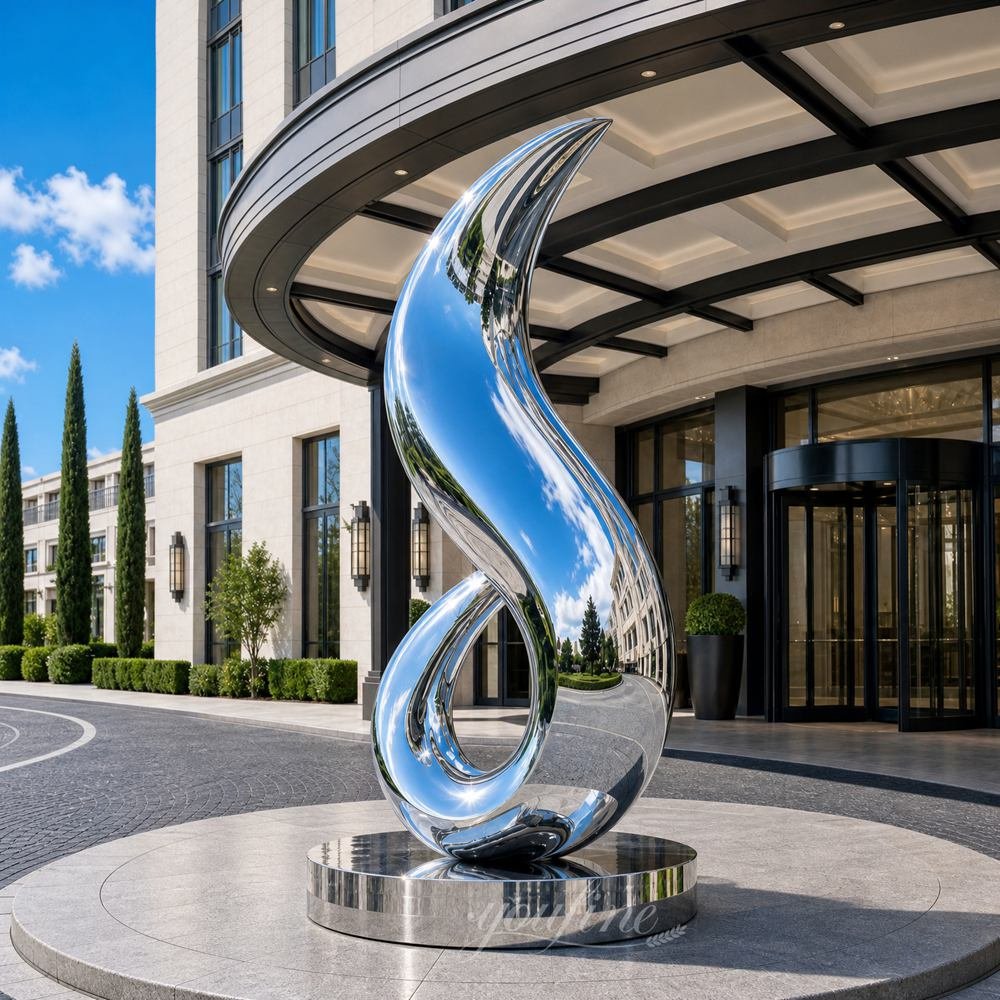 Abstract Blooming Sphere Sculpture for Hotel Entrance