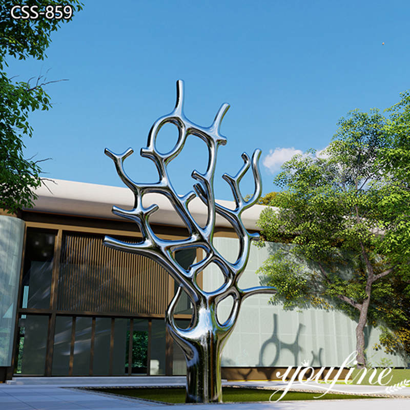 Abstract Stainless Steel Tree Sculpture Outdoor Decor CSS-859
