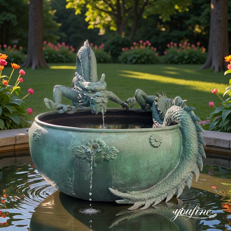 antique bronze dragon statue water fountain for garden decor