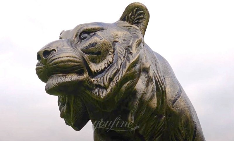 antique bronze tiger statue