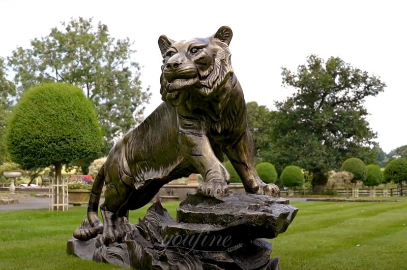 antique bronze tiger statue