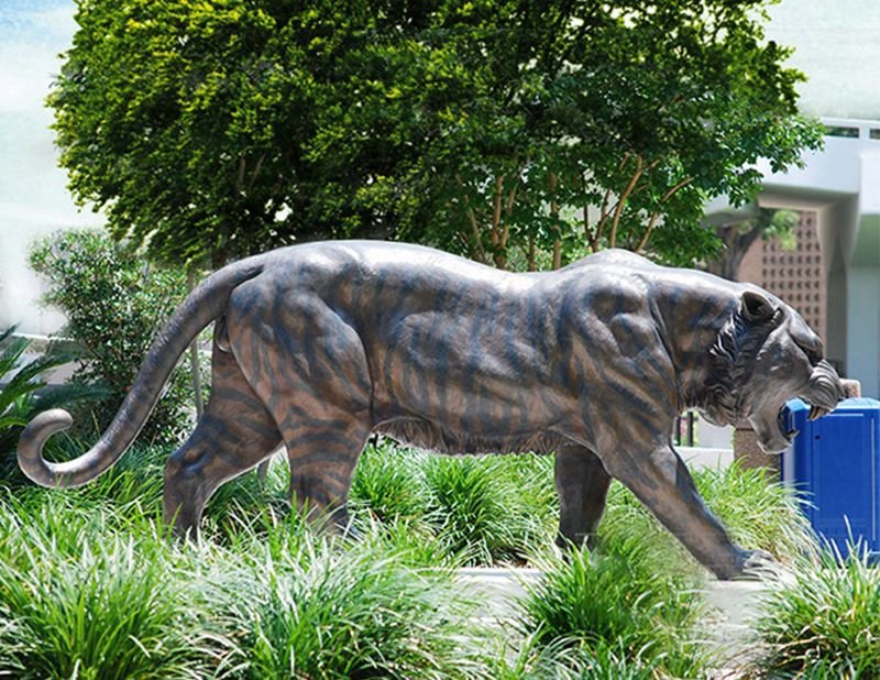 antique bronze tiger statue