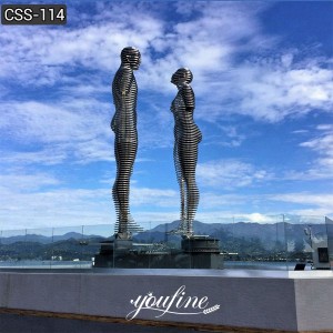  » Large Abstract Stainless Steel Man and Woman Kinetic Sculpture for Sale CSS-114