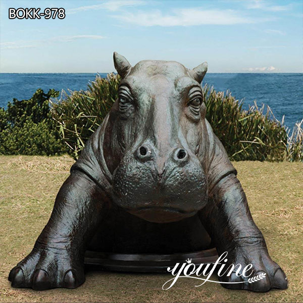  » Outdoor Life-size Bronze Hippo Sculpture for Street Decor for Sale BOKK-978 Featured Image