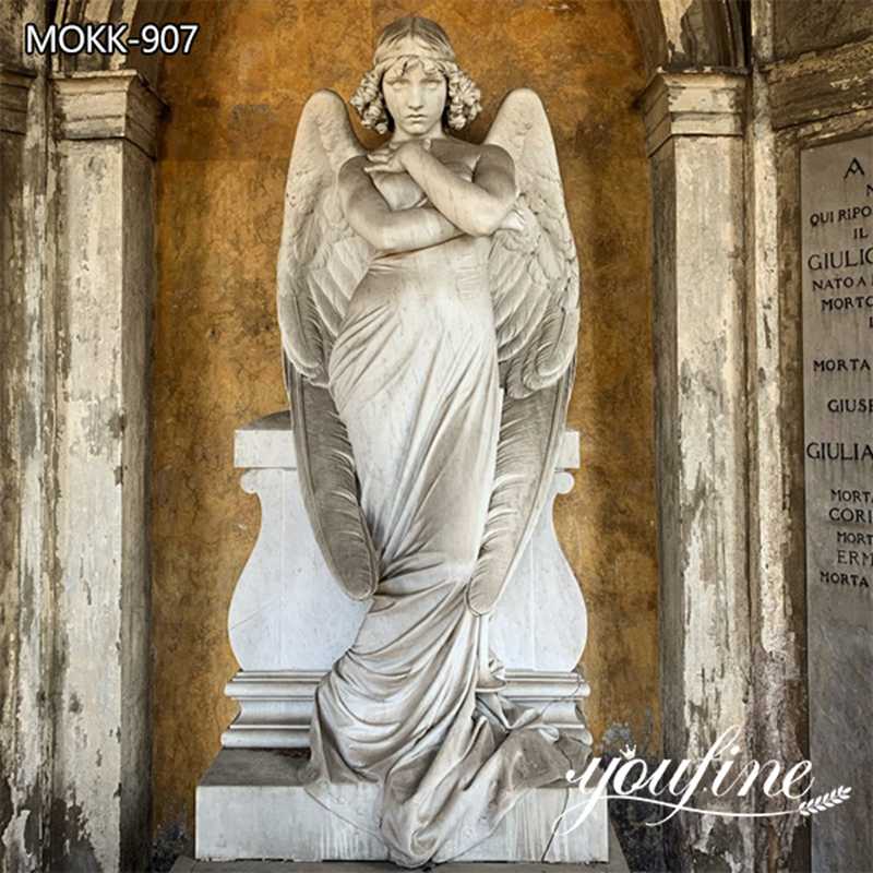  » Hand Carved Marble Monteverde Angel Statue Outdoor Decor for Sale MOKK-907 Featured Image