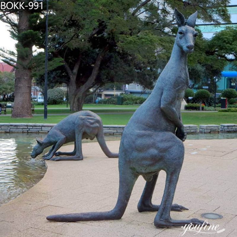  » Outdoor Life-size Antique Bronze Kangaroo Sculpture Decor for Sale BOKK-991 Featured Image