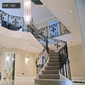 Home decoration hand railing for stairs iron staircase railing IOK-160