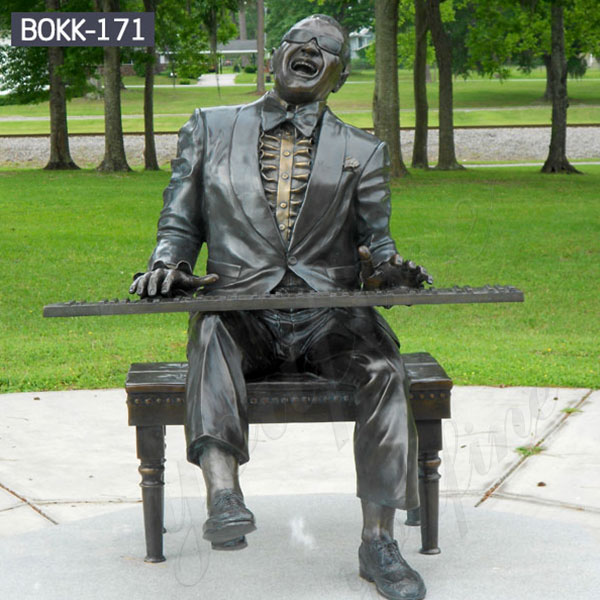 Custom Made Statues Custom Life Size Statues Male Female Sculpture Lawn Sculpture of Ray Charles BOKK-171
