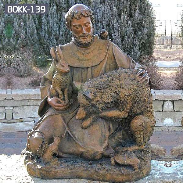 Buy Life Size Religious Bronze St. Francis Sculpture for Wholesale Price BOKK-139