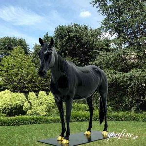  » Outdoor Bronze Black Horse Statue Garden Decor for Sale BOKK-229