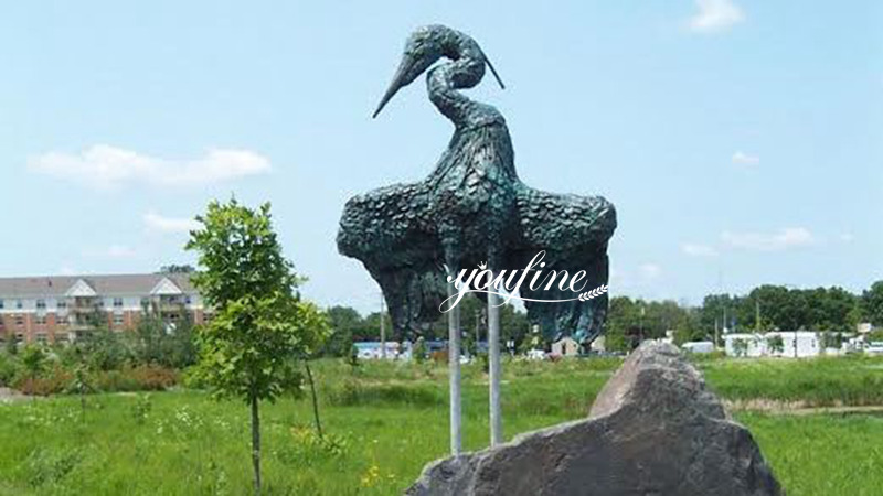 blue heron statues for ponds-YouFine Sculpture-01