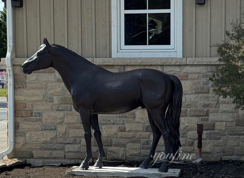 brass standing horse sculpture for home outdoor decor