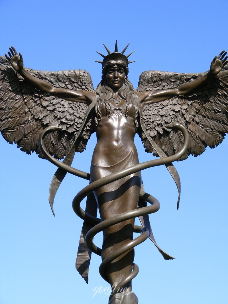 bronze Caduceus Statue