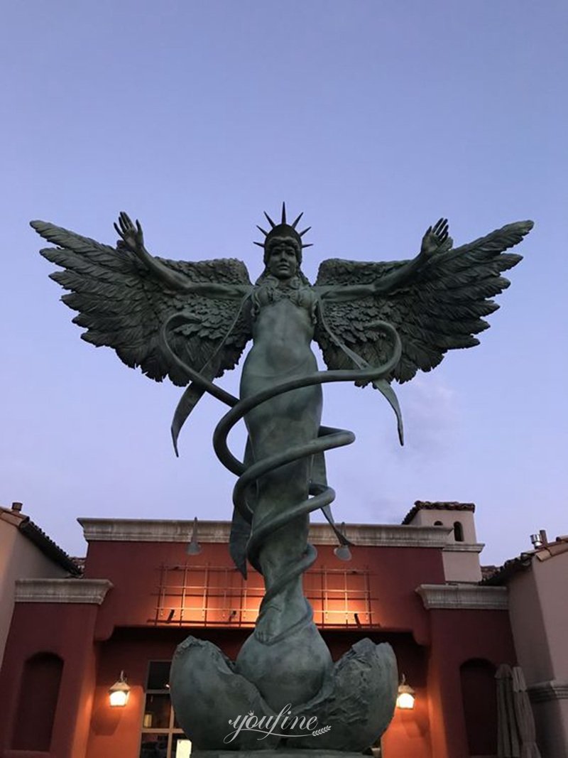 bronze Caduceus Statue