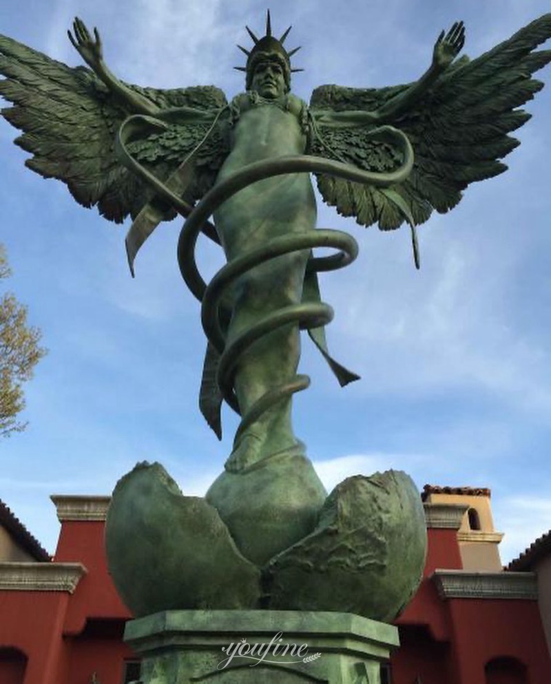 bronze Caduceus Statue