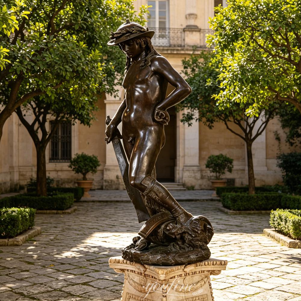 bronze David Donatello replica statue for the yard