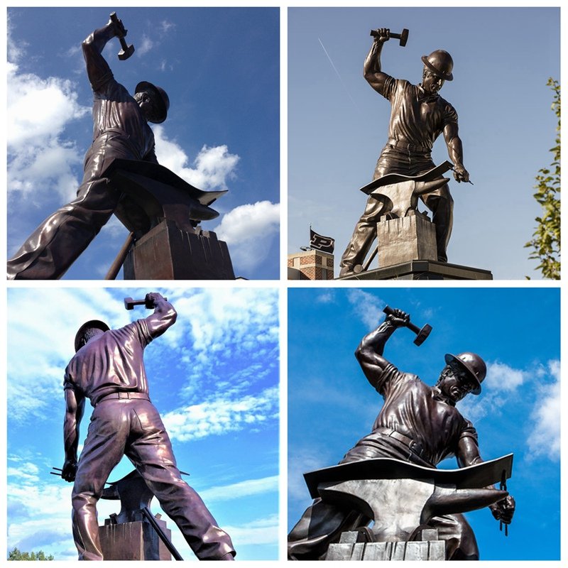 bronze Purdue boilermaker statue replica details