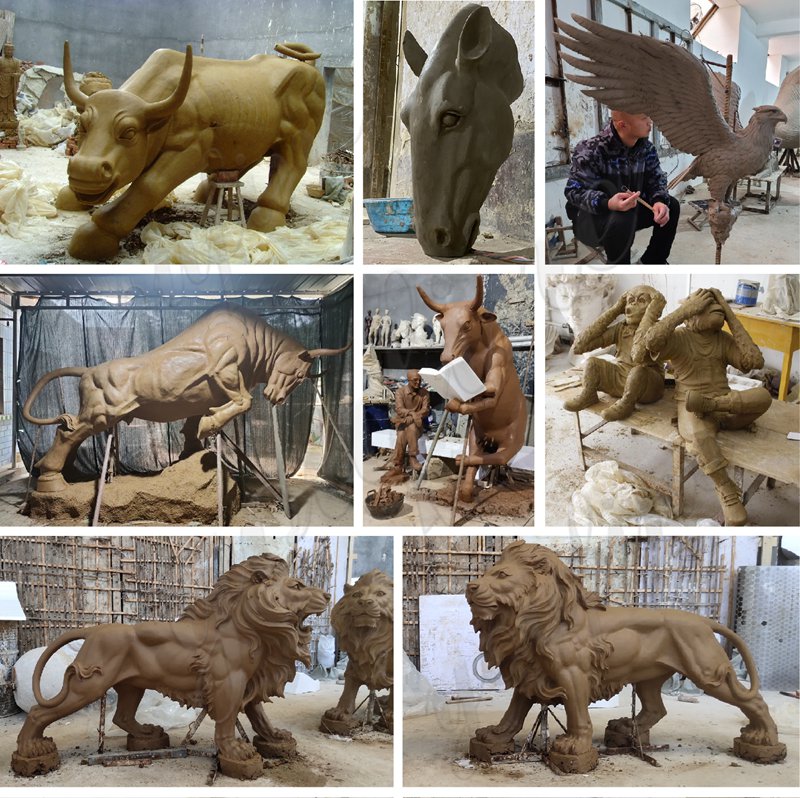 bronze animal clay models