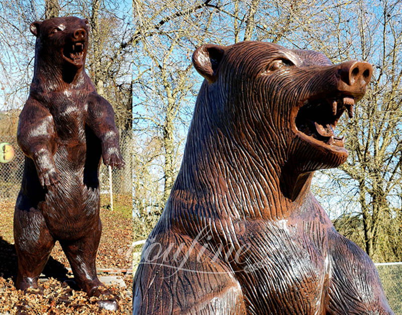 bronze bear sculpture - YouFine Sculpture