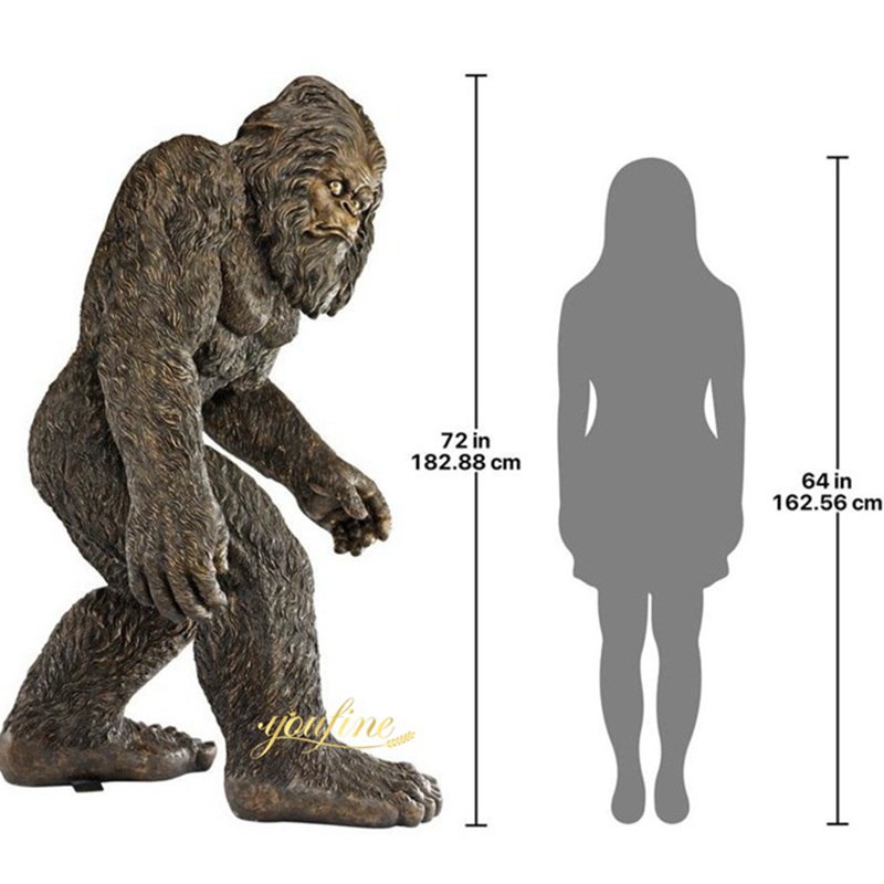 bronze bigfoot statue's size