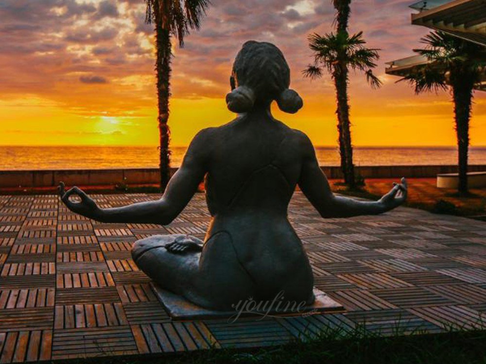 Bronze figurative sculpture with light passing through openwork