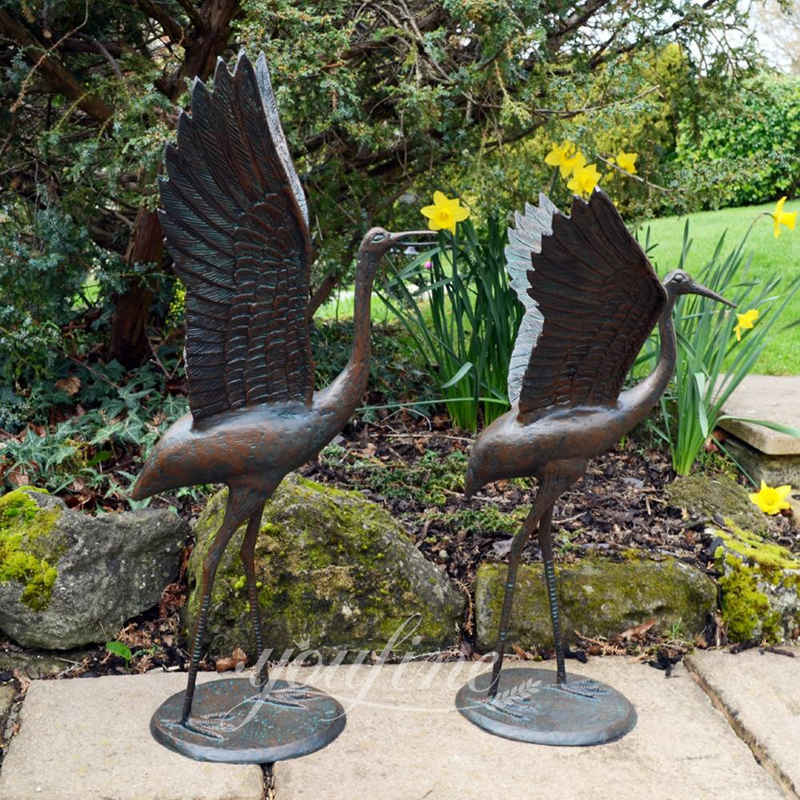 bronze crane garden statue - YouFine Sculpture (1)