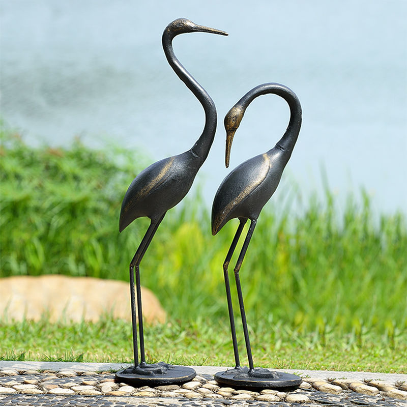 bronze crane garden statue - YouFine Sculpture (2)