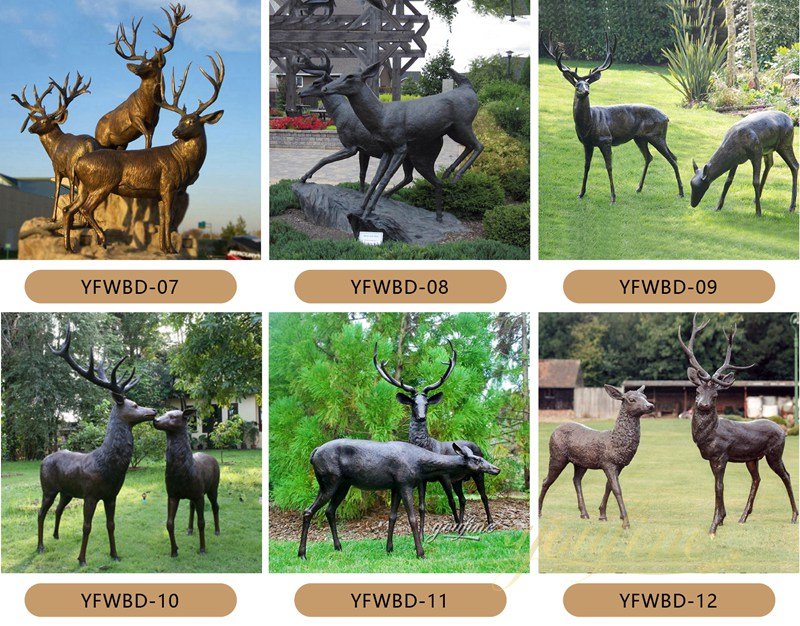 bronze deer sculpture