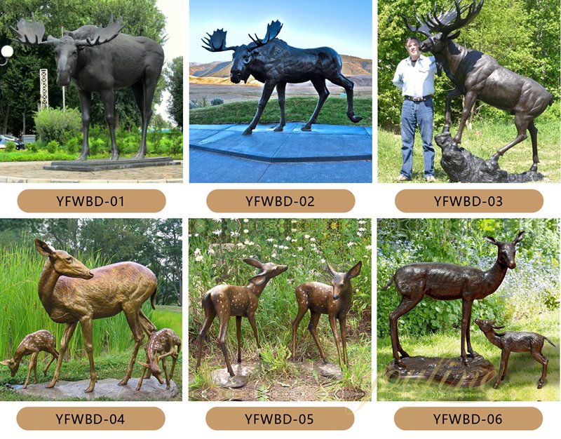 bronze deer sculpture