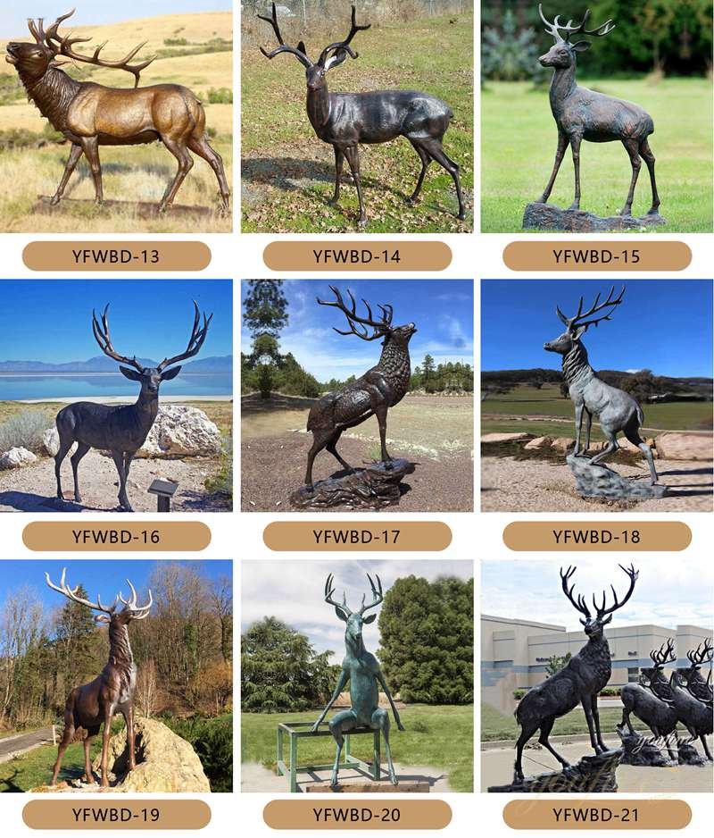 bronze deer sculpture