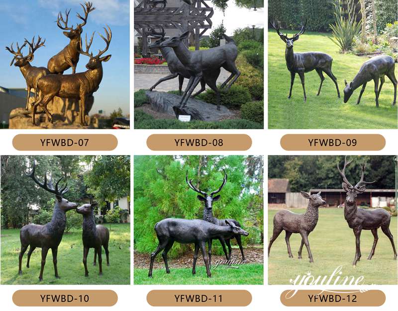 bronze deer statue - YouFine Sculpture