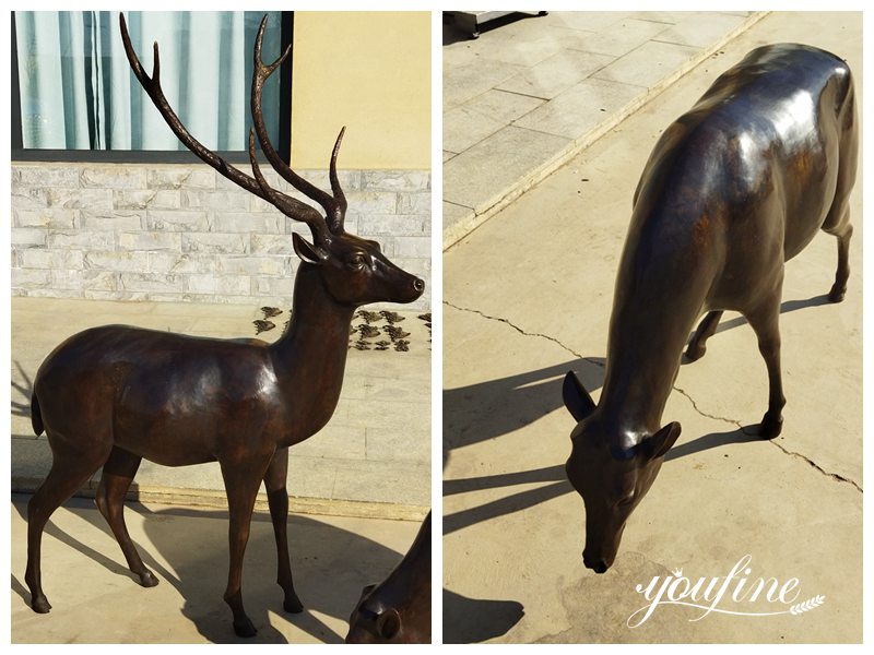 bronze deer statue life size-YouFine Sculpture (2)