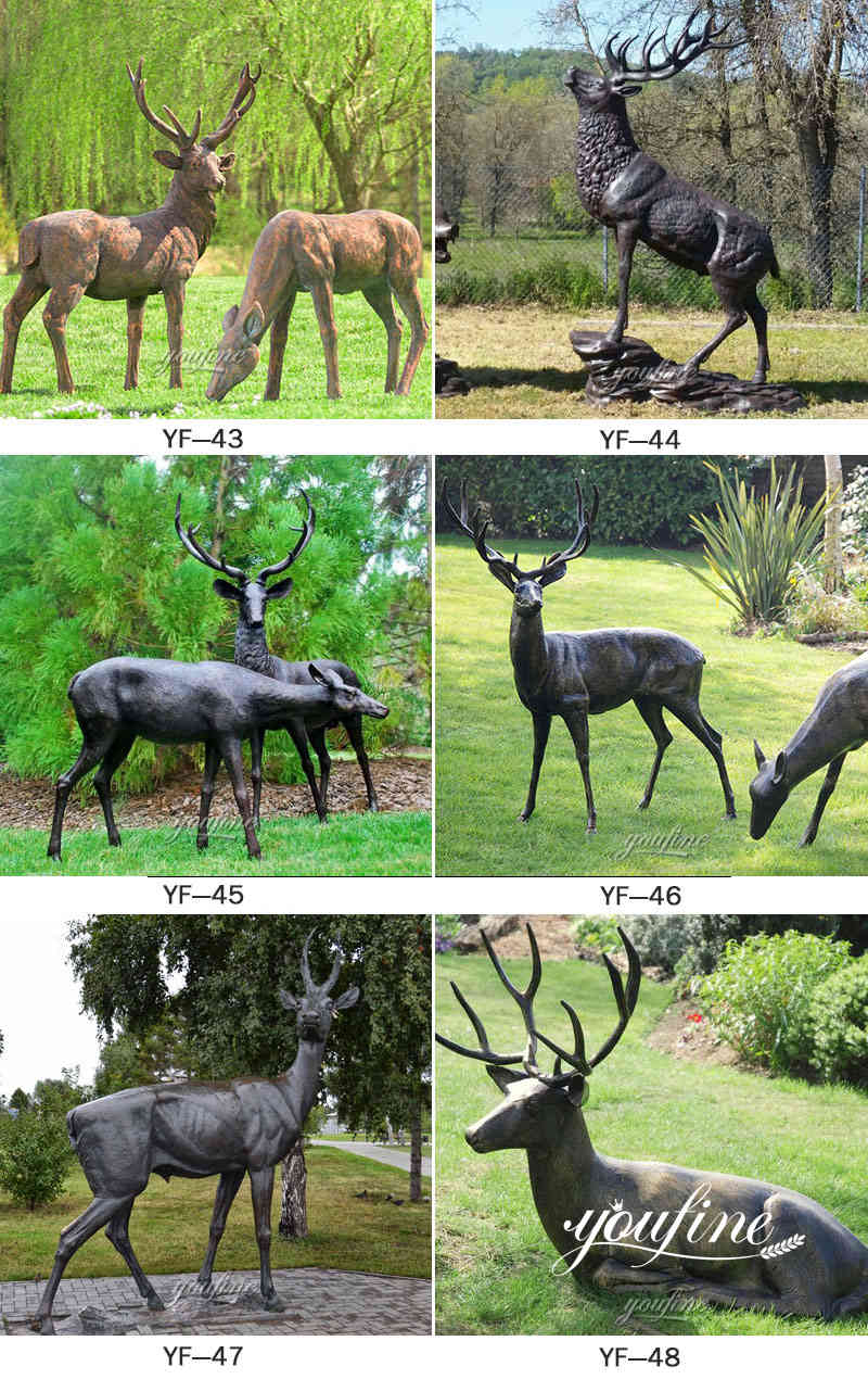 bronze deer statues garden -YouFine Sculpture