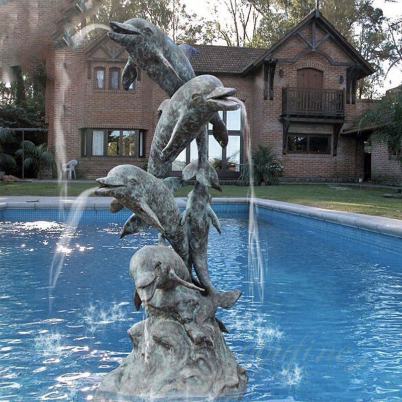 bronze dolphin fountain