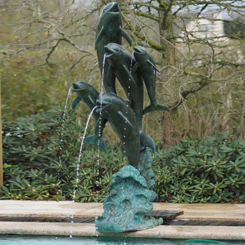 bronze dolphin fountain