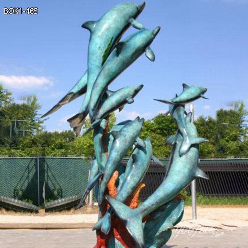 bronze dolphin statue