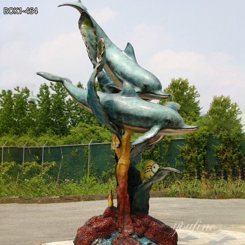 bronze dolphin statue