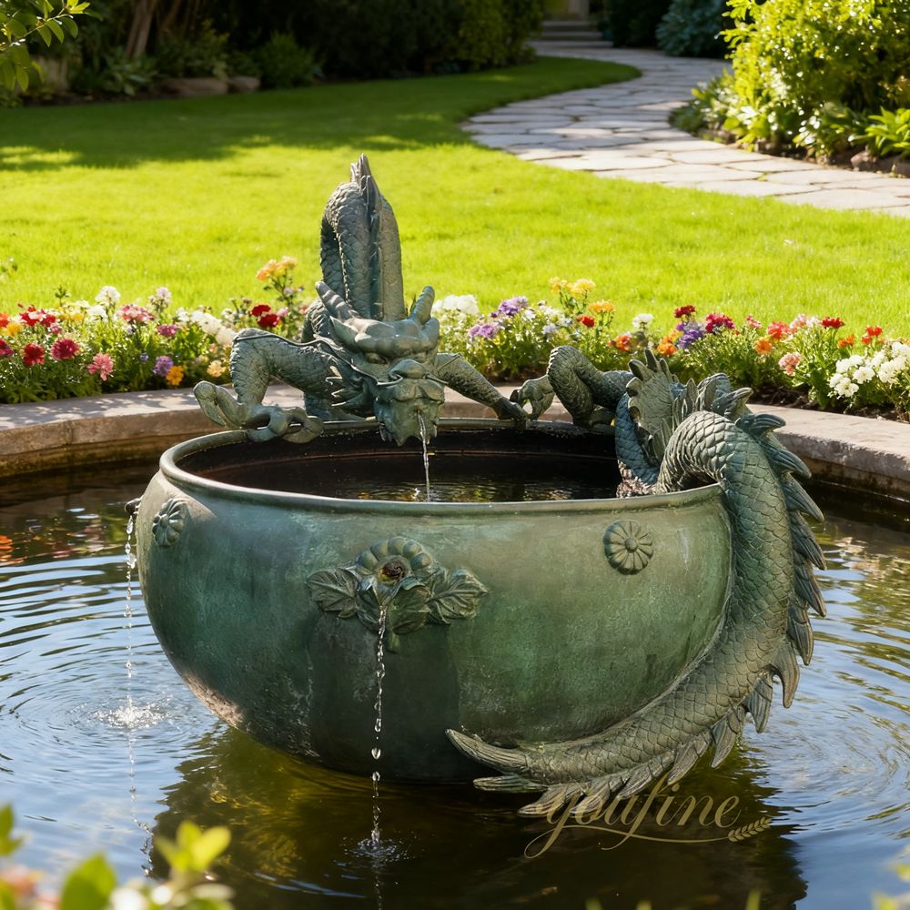 bronze dragon fountain for garden decor