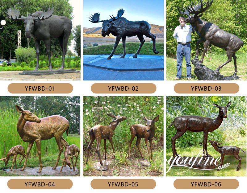 bronze elk statue for sale -YouFine Sculpture