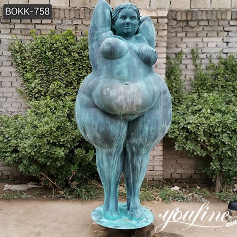 bronze fat lady statue
