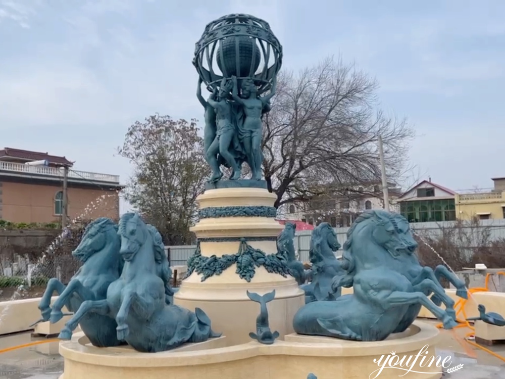 bronze fountain water test displays