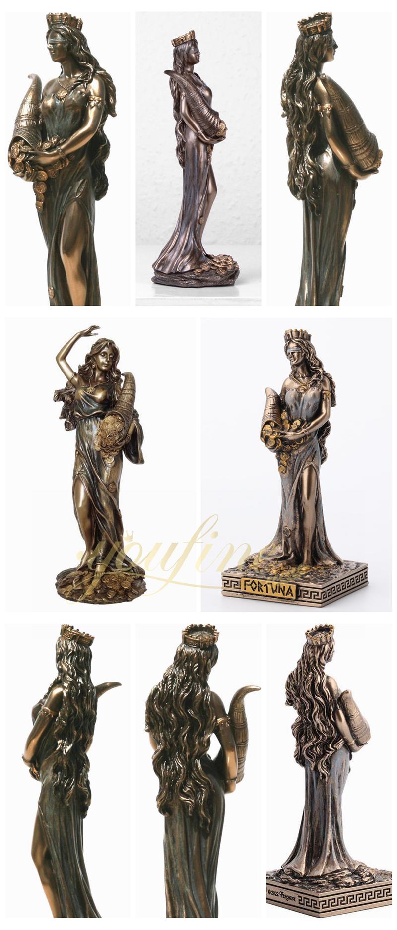 bronze goddess Tyche statues