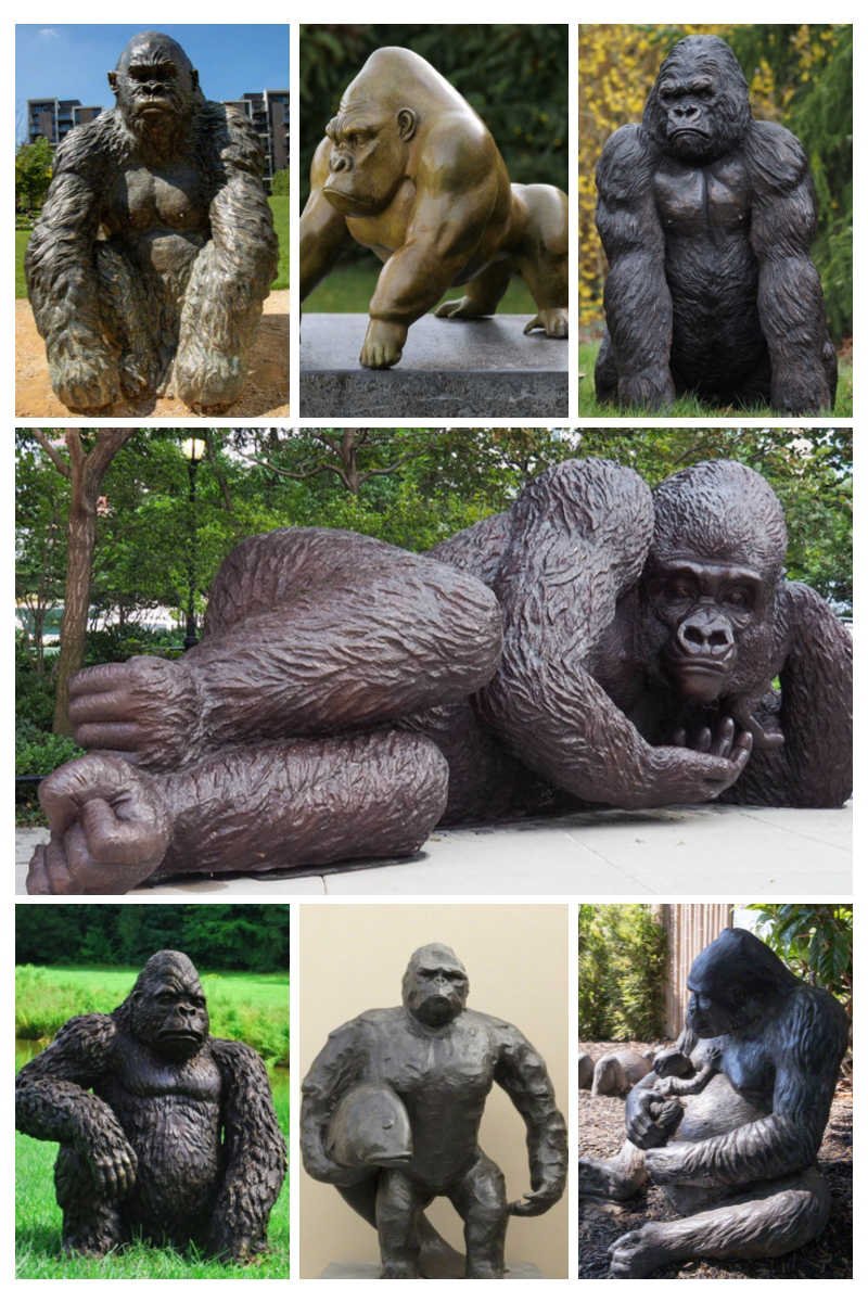 Life Size Bronze Gorilla Statue Garden Decor-YouFine Sculpture