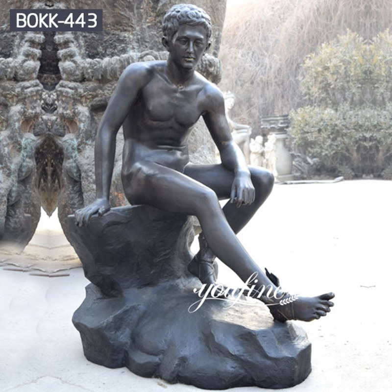Life Size Bronze Seated Hermes Statue for Sale