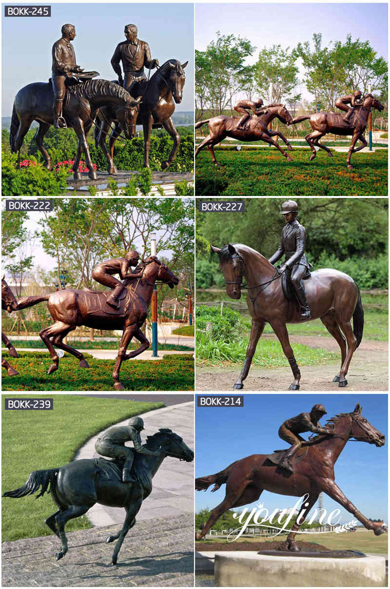 bronze horse racing sculpture -YouFine Sculpture